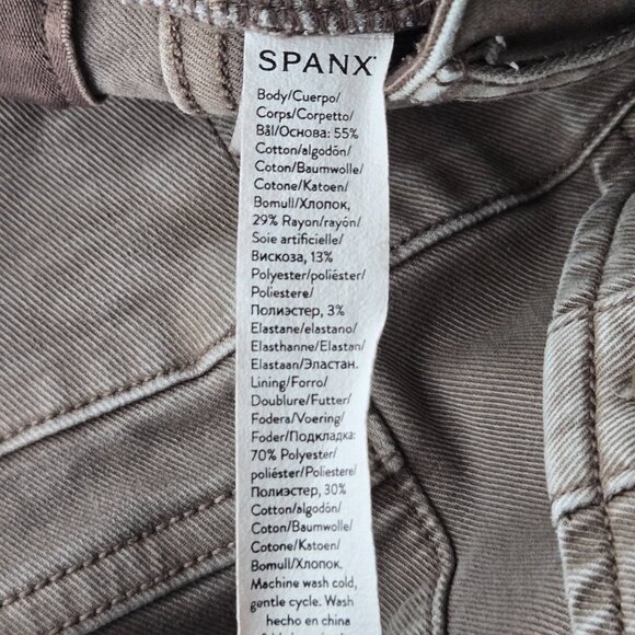SPANX Cropped Wide Leg Pants XL Brown High Waist Stretchy Shaping Casual Pull On - Picture 9 of 13